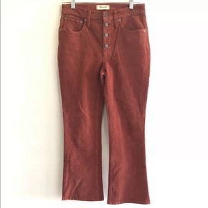 Madewell cali Demi boot high rise corduroy 27 red